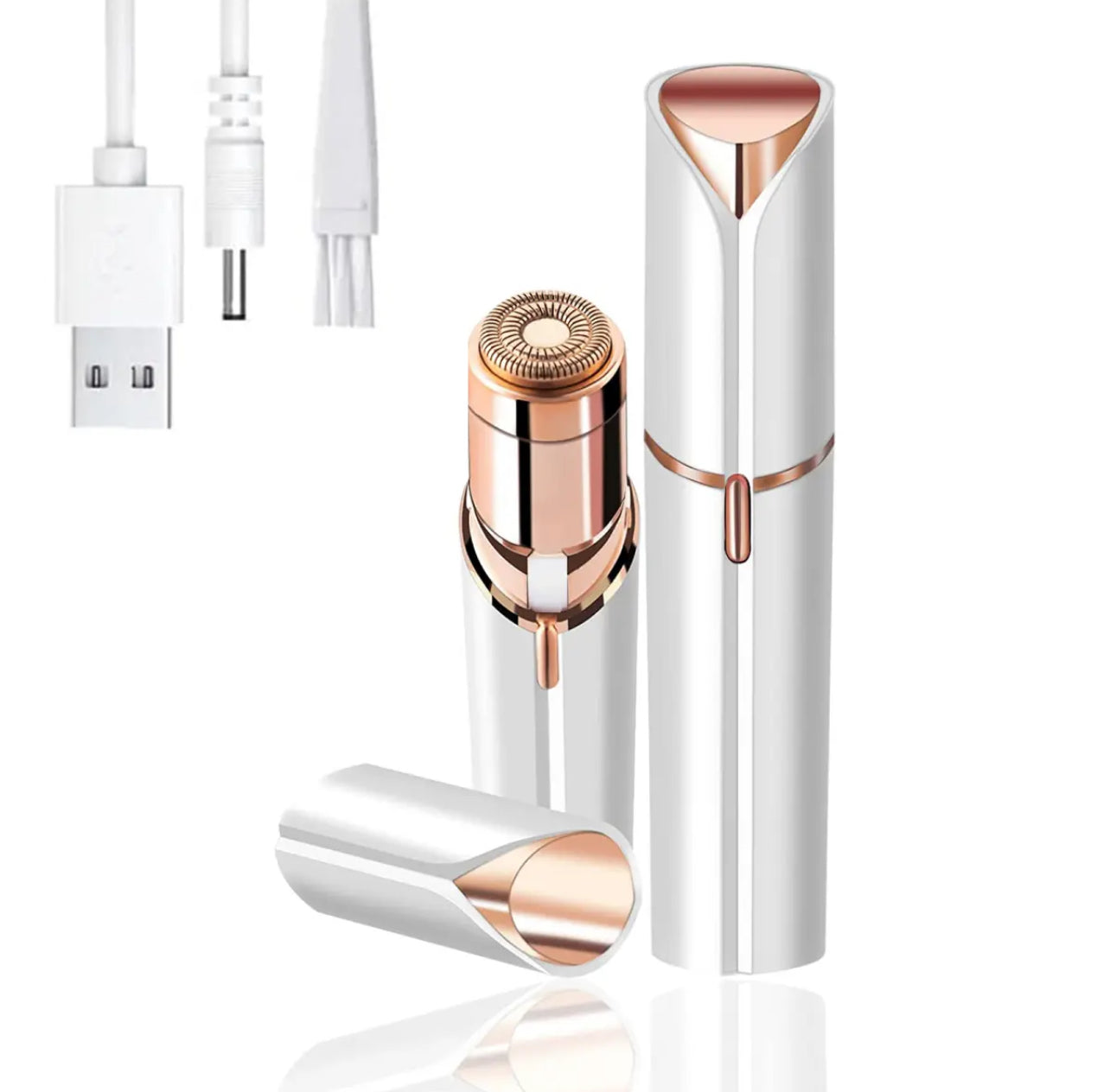 Rechargeable Painless Facial Hair Remover for Women | USB Electric Shaver with LED Light | Lipstick-Shaped Portable Eyebrow, Lip, Chin & Upper Lip Trimmer | Original Finishing Touch Flawless Hair Removal | Imported & Original for Girls & Ladies